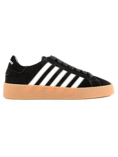 Shop Dsquared2 Velour Sneakers In Black