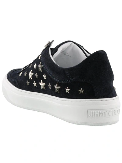 Shop Jimmy Choo Ace Sneaker In Navy/silver