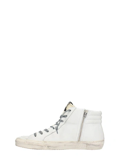 Shop Golden Goose Slide White Leather Sneakers