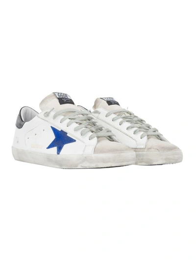 Shop Golden Goose Superstar In White/bluette/black