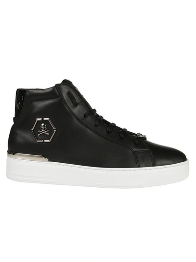 Shop Philipp Plein Skull Sneakers In Black