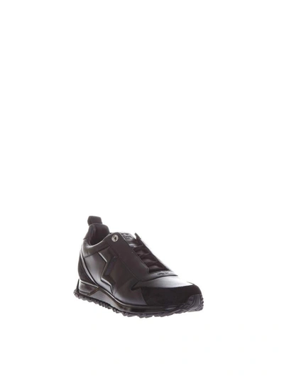 Shop Fendi Thunder Leather Sneakers In Black