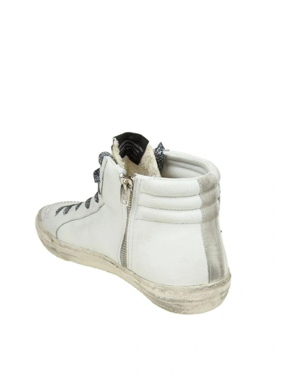 Shop Golden Goose "slide" Sneakers In White Leather