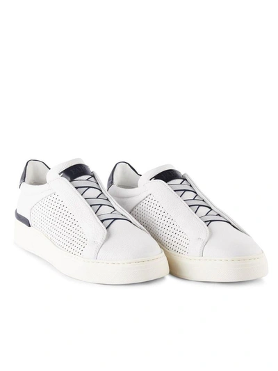 Shop Fabi Sneakers In Bianco+blu