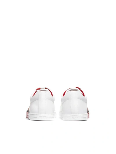 Shop Fendi Bad-bugs Patch Sneakers In Bianco Rosso Nero