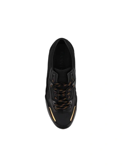 Shop Lanvin Mesh Running Sneakers In Aged Black