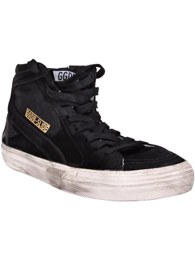 Shop Golden Goose Slide Hi-top Sneakers In Black Suede