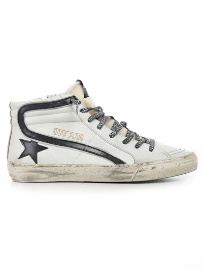 Shop Golden Goose Slide Leopard Sneakers In Uwhite Leather Leopard Lace