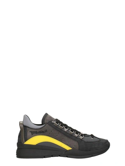 Dsquared2 Men's Shoes Leather Trainers Sneakers 551 In Black | ModeSens