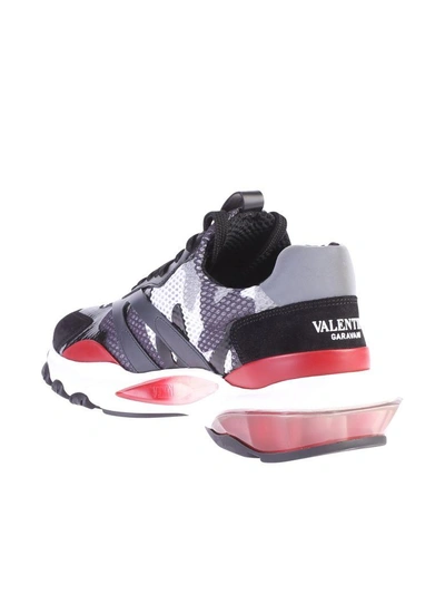 Shop Valentino Multicolored Branded Sneakers In Grey