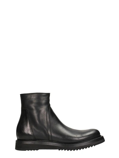 Shop Rick Owens Creeper Sole Black Leather Boots