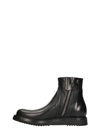 Shop Rick Owens Creeper Sole Black Leather Boots