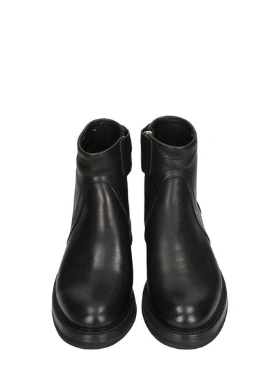 Shop Rick Owens Creeper Sole Black Leather Boots