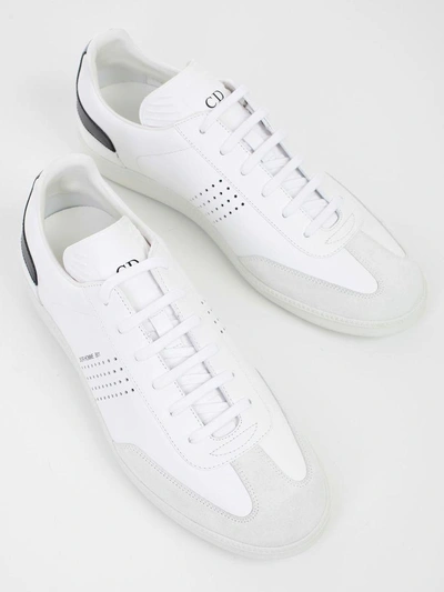Shop Dior Perforated Sneakers In White Black