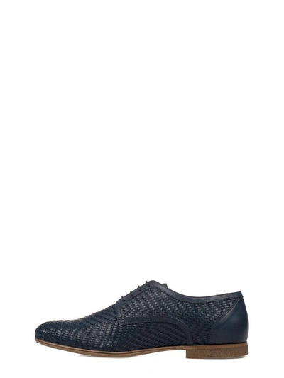 Shop Alberto Guardiani Blue Leather Derby