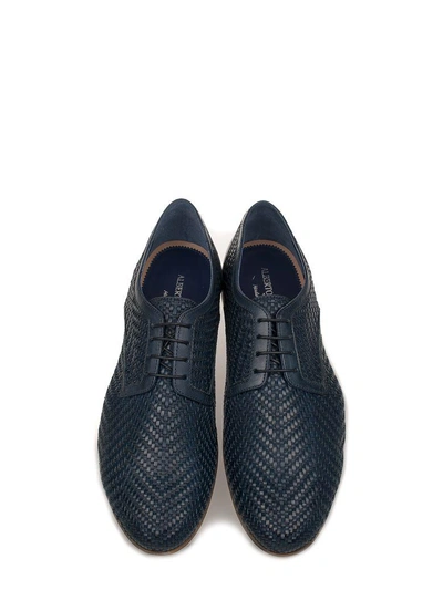 Shop Alberto Guardiani Blue Leather Derby