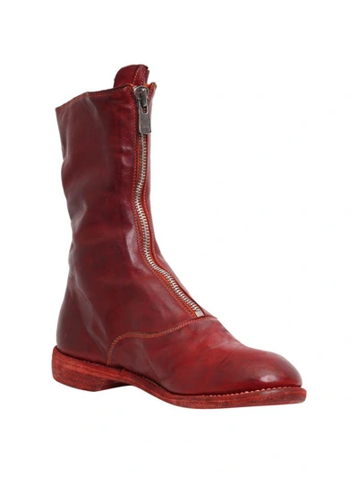 Shop Guidi 310 Leather Boots In Rosso