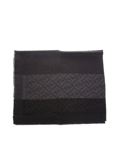 Shop Fendi Scarf In Wool In Black