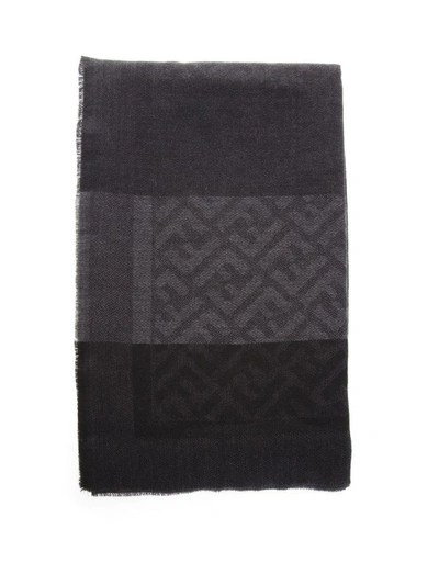Shop Fendi Scarf In Wool In Black