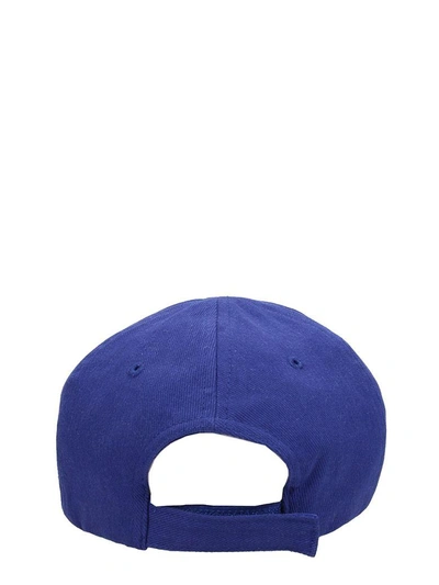 Shop Balenciaga Basebal Blue Cotton Cap