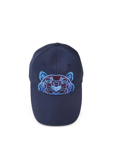 Shop Kenzo Navy Blue Tiger Canvas Cap