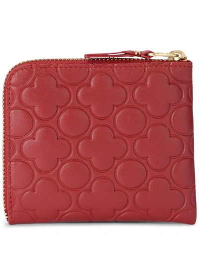 Shop Comme Des Garçons Comme Des Garcons Wallet Printed Red Leather Wallet In Rosso