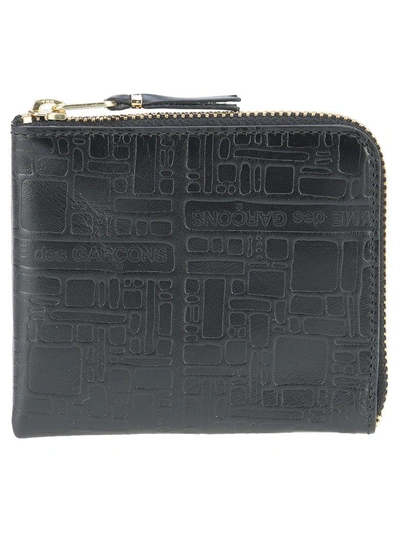 Shop Comme Des Garçons Comme Des Garcons Wallet Mid Zip Logotype In Black
