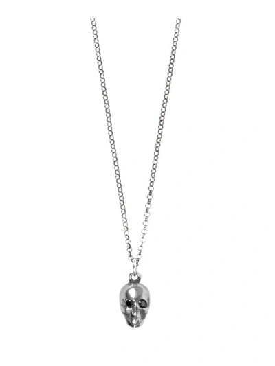 Shop Ugo Cacciatori Tiny Skull Silver Necklace In Argento
