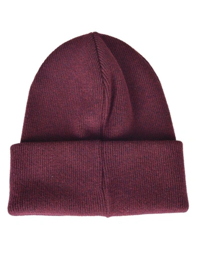 Shop Dsquared2 Icon Beanie In Burgundy