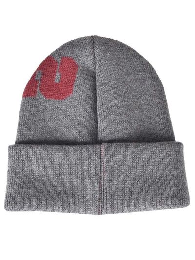Shop Dsquared2 Embroidered Beanie In Grey