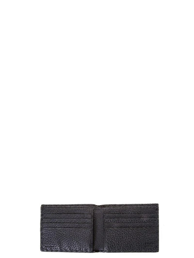 Shop Fendi Grained Leather Wallet With Logo In Black