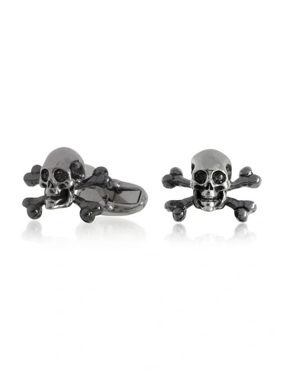 Shop Paul Smith Skull & Bones Cufflinks In Silver