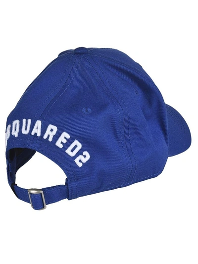 Shop Dsquared2 Embroidered Icon Baseball Cap In Blu