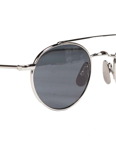 Shop Thom Browne Eyewear Aviator Sunglasses In Silver