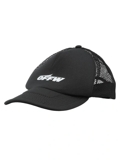 Shop Off-white Wing Off Trucker Hat In Black White