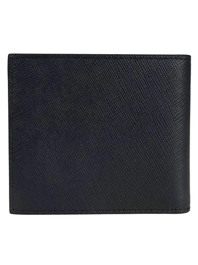 Shop Prada Logo Wallet In Black/orange
