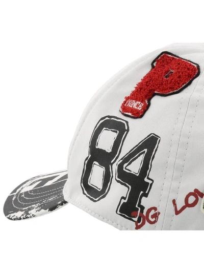 Shop Dolce & Gabbana Baseball Cap In White/red