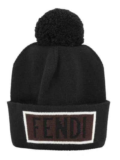 Shop Fendi Wool Hat In Black