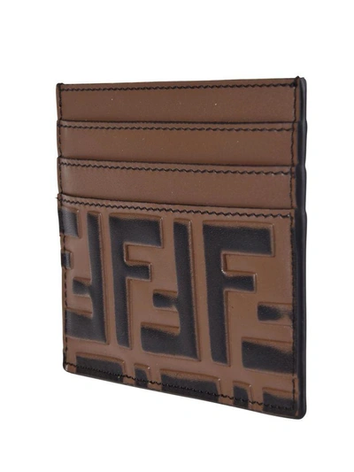 Shop Fendi Ff Logo Card Holder In F0h3c Maya Nero