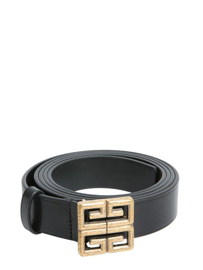 Shop Givenchy 4g Leather Belt In Nero