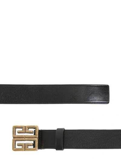 Shop Givenchy 4g Leather Belt In Nero