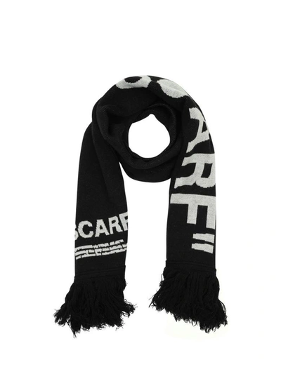 Shop Off-white Quote Scarf In Nero