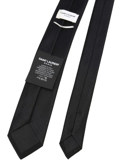 Shop Saint Laurent Tie Micro Logo In Black