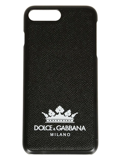 Shop Dolce & Gabbana Crown Print Iphone 8+ Case In Black