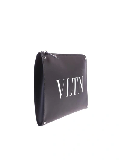 Shop Valentino Black Branded Pouch