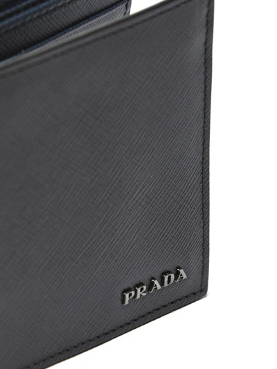 Shop Prada Logo Billfold Wallet In Nero