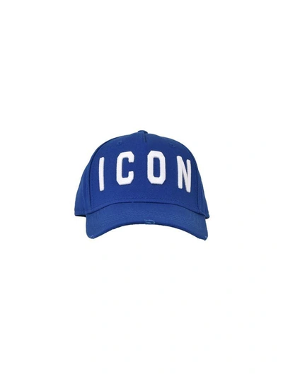 Shop Dsquared2 Icon Baseball Cap In Bluette-bianco