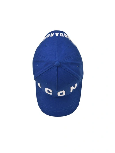 Shop Dsquared2 Icon Baseball Cap In Bluette-bianco