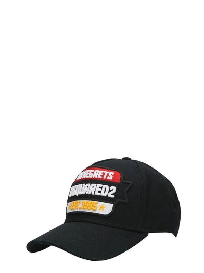 Dsquared2 No Regrets Black Cotton Baseball Cap | ModeSens