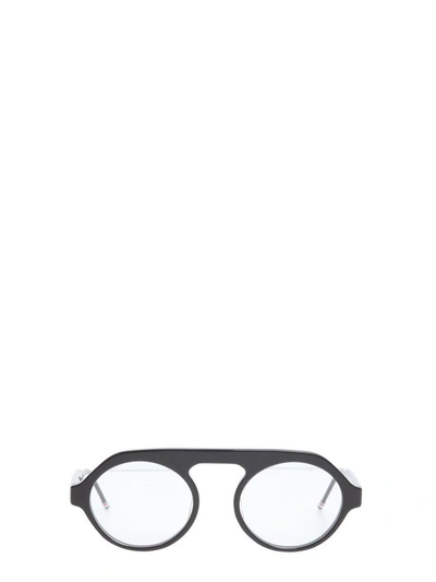 Shop Thom Browne Oversize Aviator Optical Glasses In Nero